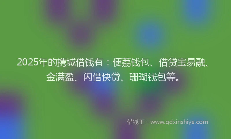 2025年的携城借钱有：便荔钱包、借贷宝易融、金满盈、闪借快贷、珊瑚钱包等。