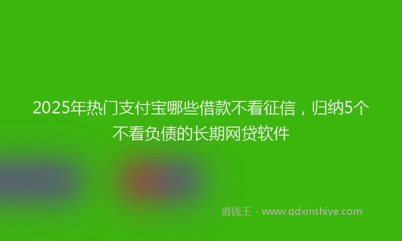 2025年热门支付宝哪些借款不看征信，归纳5个不看负债的长期网贷软件