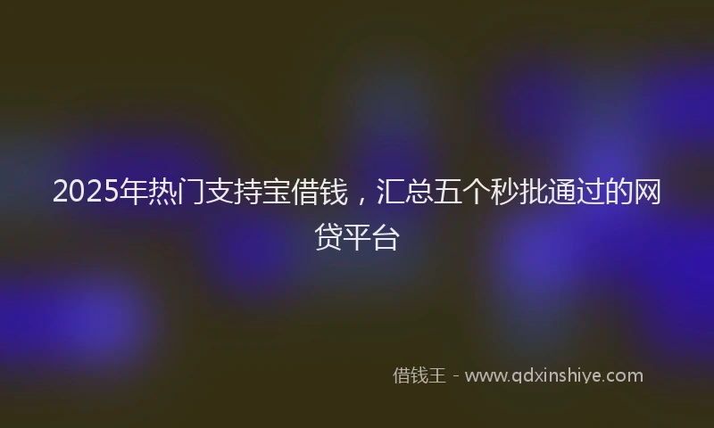 2025年热门支持宝借钱，汇总五个秒批通过的网贷平台