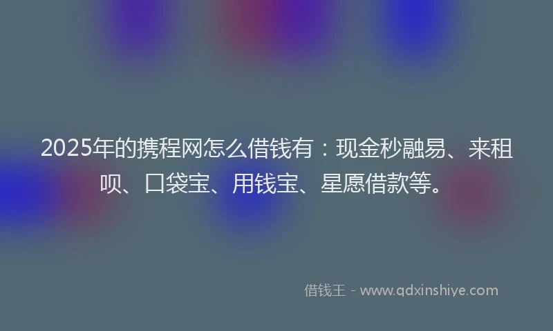 2025年的携程网怎么借钱有：现金秒融易、来租呗、口袋宝、用钱宝、星愿借款等。