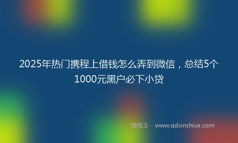 2025年热门携程上借钱怎么弄到微信，总结5个1000元黑户必下小贷