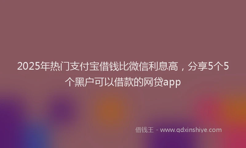 2025年热门支付宝借钱比微信利息高，分享5个5个黑户可以借款的网贷app