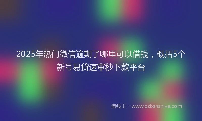 2025年热门微信逾期了哪里可以借钱，概括5个新号易贷速审秒下款平台