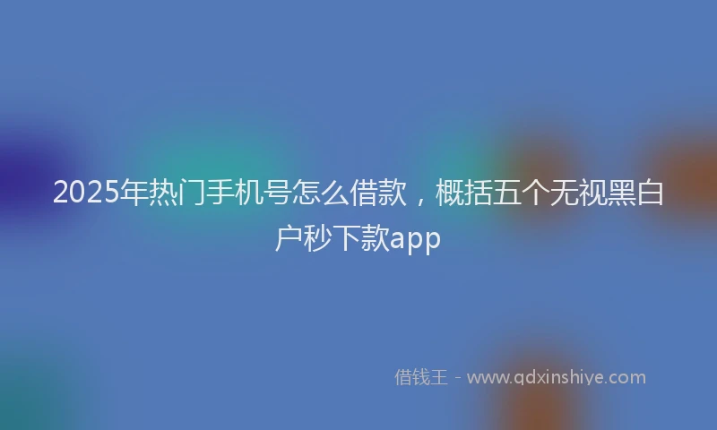 2025年热门手机号怎么借款，概括五个无视黑白户秒下款app