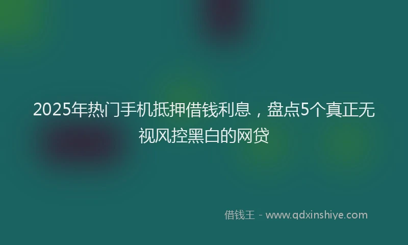 2025年热门手机抵押借钱利息，盘点5个真正无视风控黑白的网贷