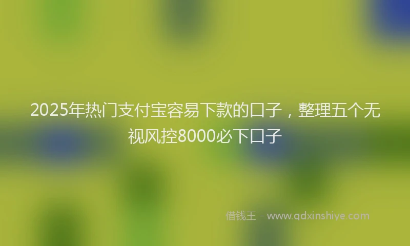 2025年热门支付宝容易下款的口子，整理五个无视风控8000必下口子