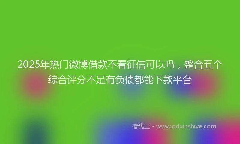 2025年热门微博借款不看征信可以吗，整合五个综合评分不足有负债都能下款平台