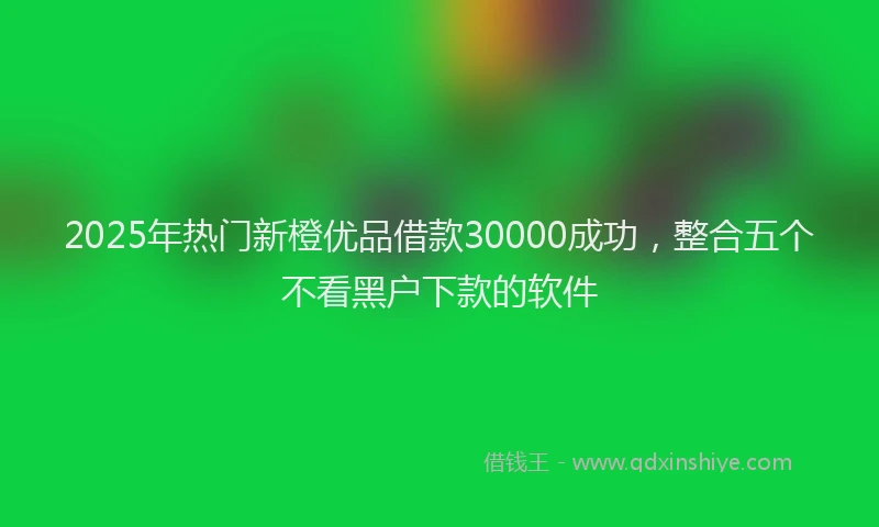 2025年热门新橙优品借款30000成功，整合五个不看黑户下款的软件