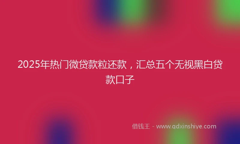 2025年热门微贷款粒还款，汇总五个无视黑白贷款口子