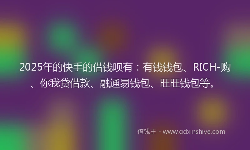 2025年的快手的借钱呗有：有钱钱包、RICH-购、你我贷借款、融通易钱包、旺旺钱包等。