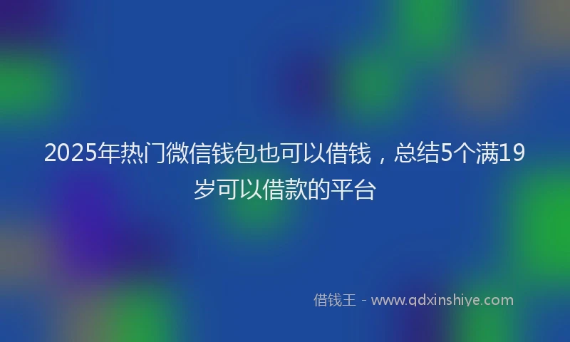 2025年热门微信钱包也可以借钱，总结5个满19岁可以借款的平台