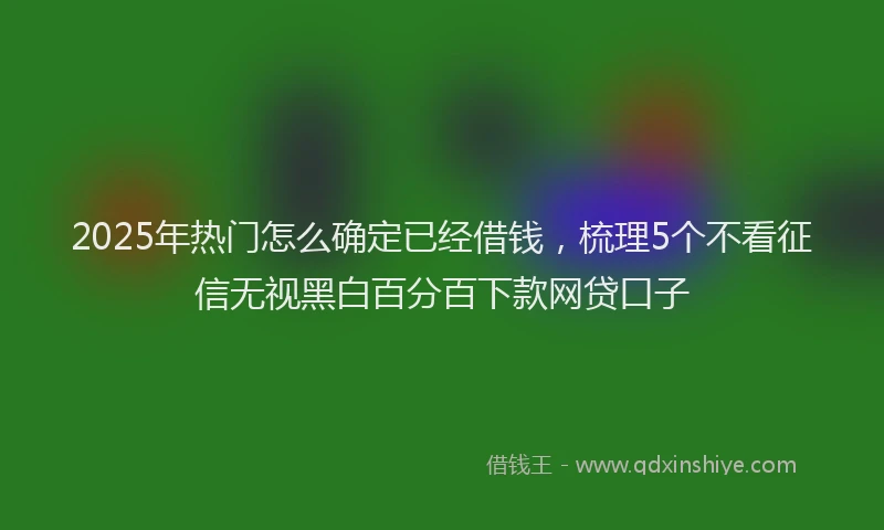 2025年热门怎么确定已经借钱，梳理5个不看征信无视黑白百分百下款网贷口子