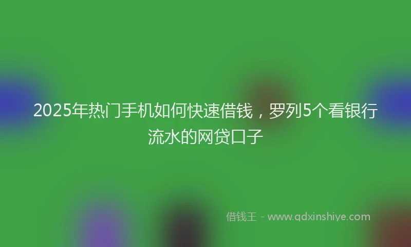 2025年热门手机如何快速借钱，罗列5个看银行流水的网贷口子