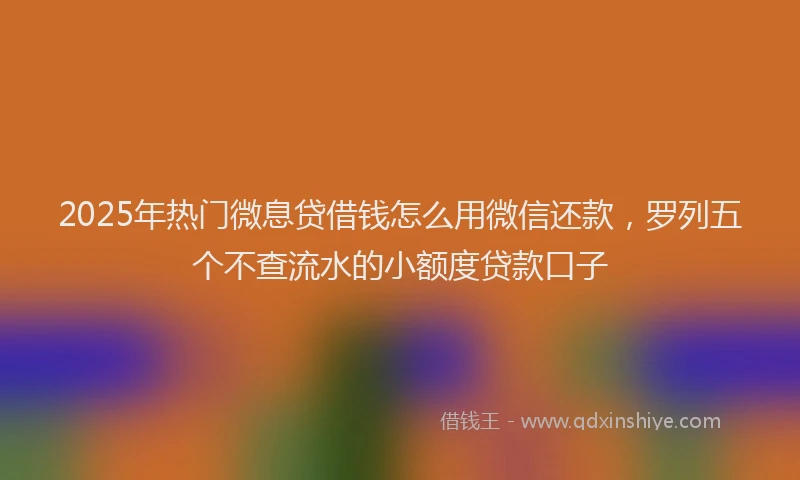 2025年热门微息贷借钱怎么用微信还款，罗列五个不查流水的小额度贷款口子