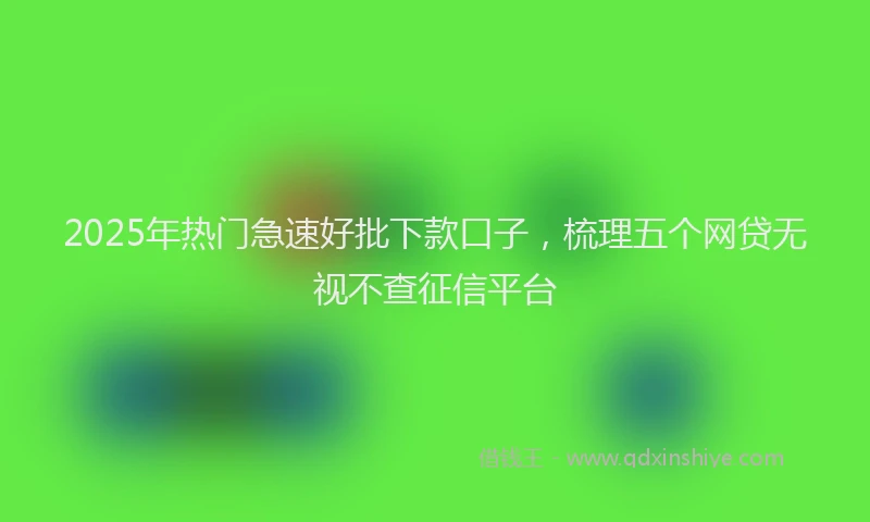 2025年热门急速好批下款口子，梳理五个网贷无视不查征信平台