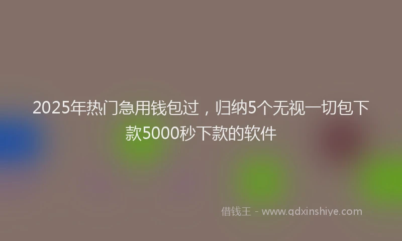 2025年热门急用钱包过，归纳5个无视一切包下款5000秒下款的软件