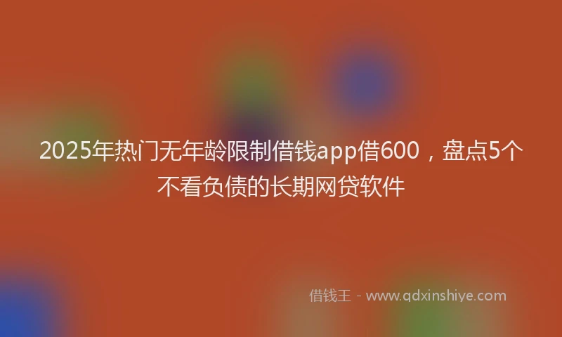 2025年热门无年龄限制借钱app借600，盘点5个不看负债的长期网贷软件
