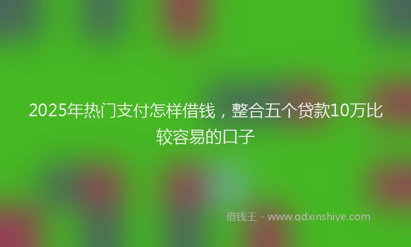 2025年热门支付怎样借钱，整合五个贷款10万比较容易的口子