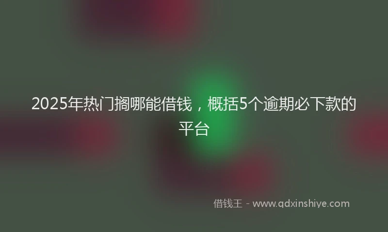 2025年热门搁哪能借钱，概括5个逾期必下款的平台