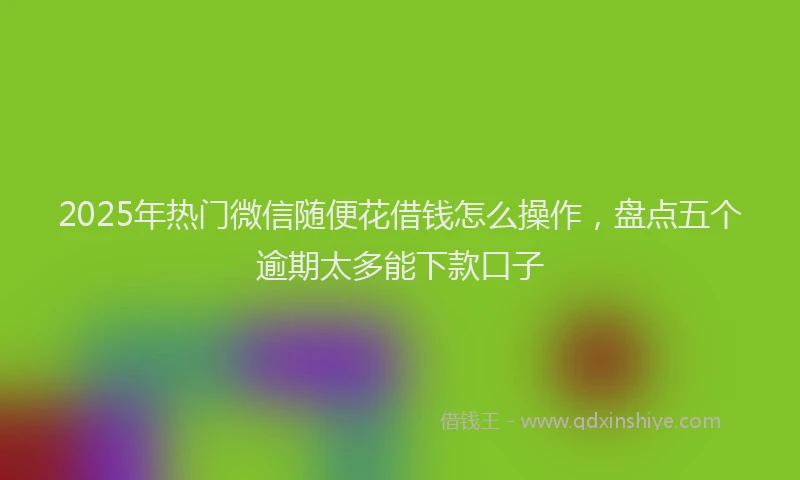2025年热门微信随便花借钱怎么操作，盘点五个逾期太多能下款口子