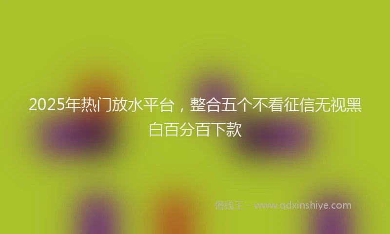 2025年热门放水平台，整合五个不看征信无视黑白百分百下款
