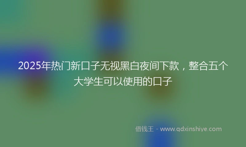 2025年热门新口子无视黑白夜间下款，整合五个大学生可以使用的口子