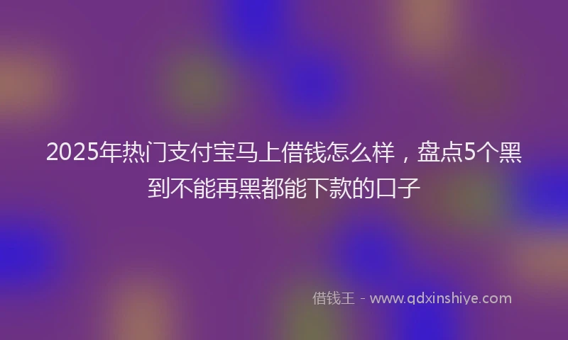 2025年热门支付宝马上借钱怎么样，盘点5个黑到不能再黑都能下款的口子