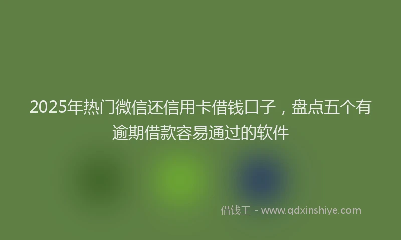 2025年热门微信还信用卡借钱口子，盘点五个有逾期借款容易通过的软件