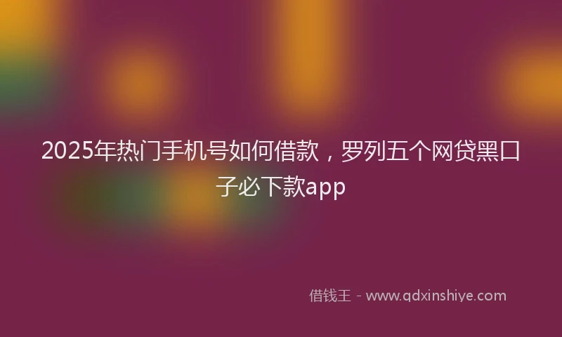 2025年热门手机号如何借款，罗列五个网贷黑口子必下款app