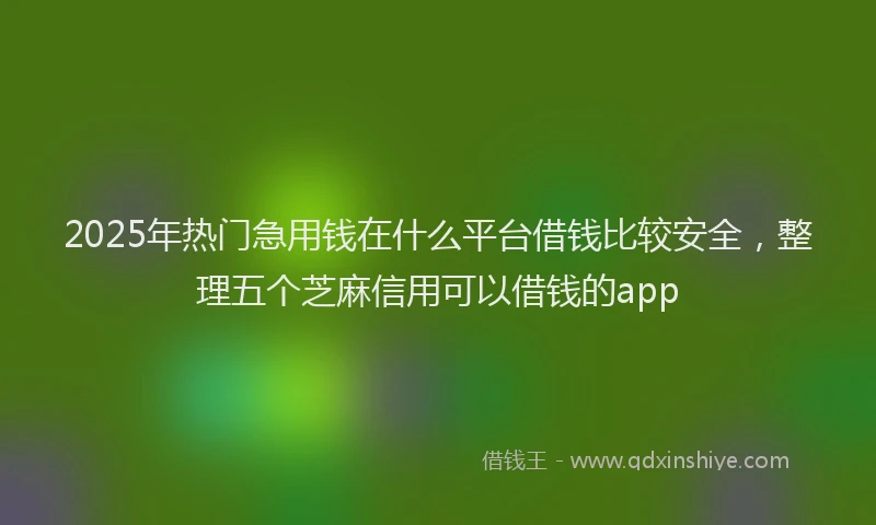 2025年热门急用钱在什么平台借钱比较安全，整理五个芝麻信用可以借钱的app