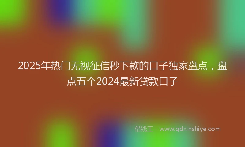 2025年热门无视征信秒下款的口子独家盘点，盘点五个2024最新贷款口子
