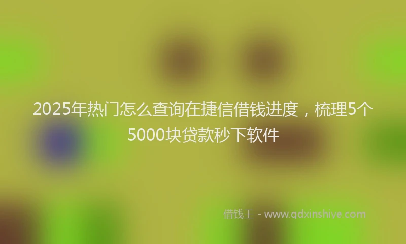 2025年热门怎么查询在捷信借钱进度，梳理5个5000块贷款秒下软件