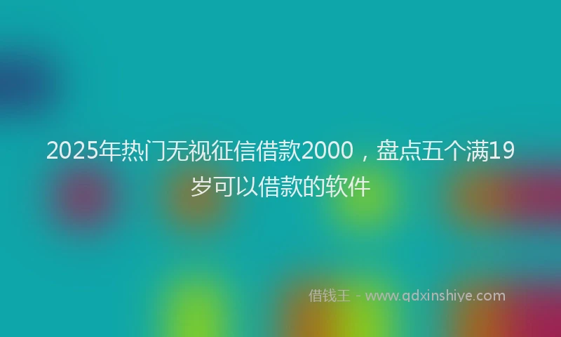 2025年热门无视征信借款2000，盘点五个满19岁可以借款的软件