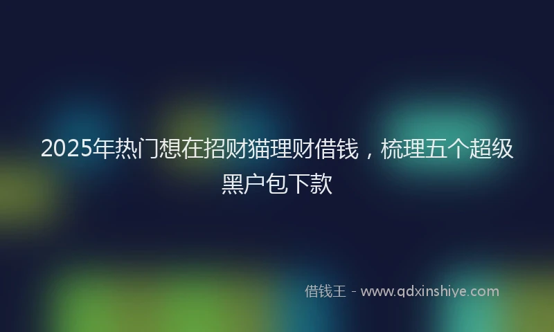 2025年热门想在招财猫理财借钱，梳理五个超级黑户包下款
