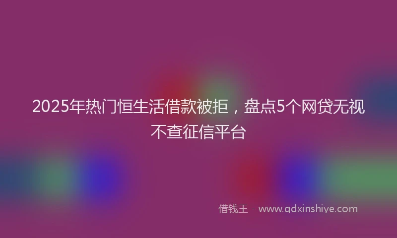 2025年热门恒生活借款被拒，盘点5个网贷无视不查征信平台