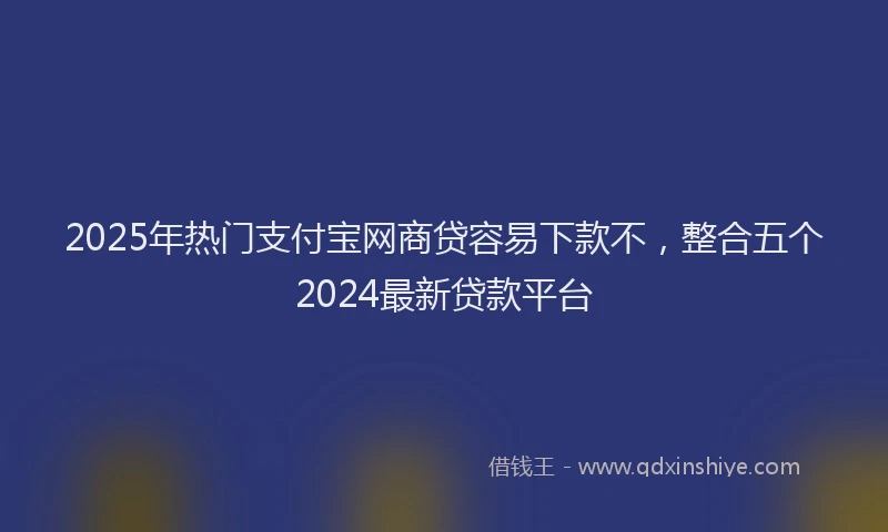 2025年热门支付宝网商贷容易下款不，整合五个2024最新贷款平台