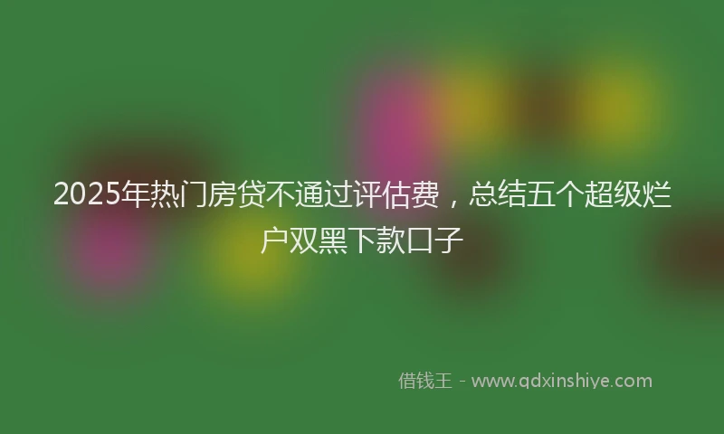 2025年热门房贷不通过评估费，总结五个超级烂户双黑下款口子