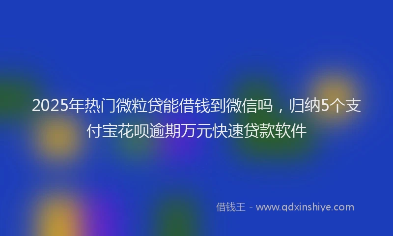 2025年热门微粒贷能借钱到微信吗，归纳5个支付宝花呗逾期万元快速贷款软件