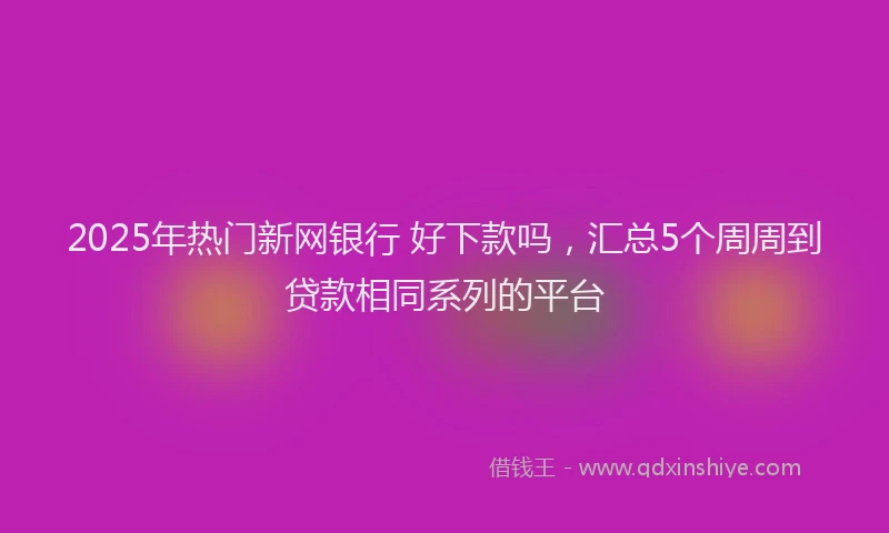 2025年热门新网银行 好下款吗，汇总5个周周到贷款相同系列的平台