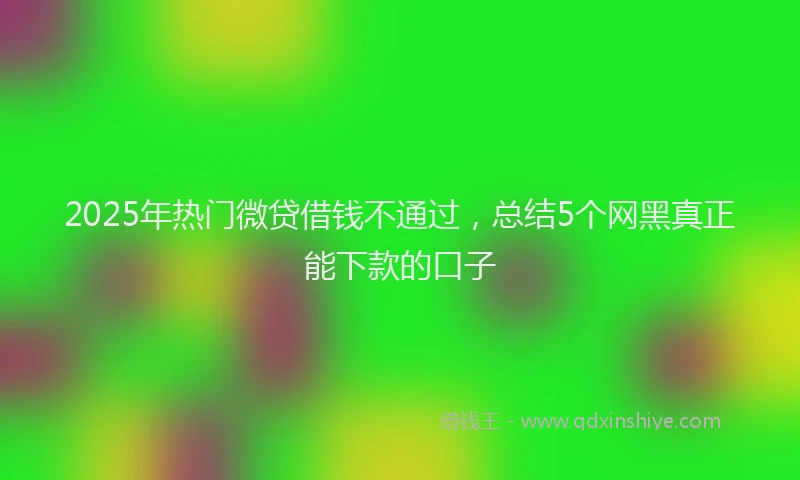 2025年热门微贷借钱不通过，总结5个网黑真正能下款的口子