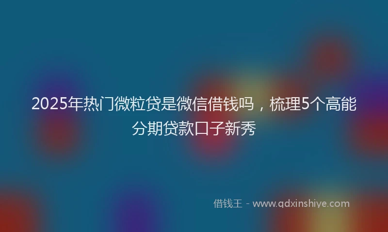 2025年热门微粒贷是微信借钱吗，梳理5个高能分期贷款口子新秀