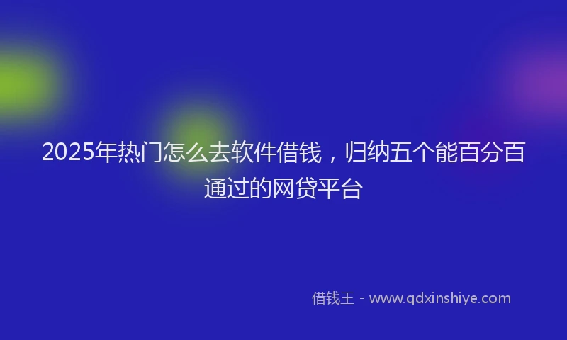 2025年热门怎么去软件借钱，归纳五个能百分百通过的网贷平台