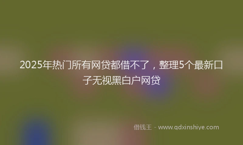 2025年热门所有网贷都借不了，整理5个最新口子无视黑白户网贷