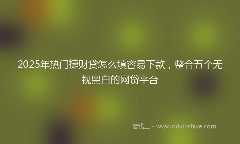 2025年热门捷财贷怎么填容易下款，整合五个无视黑白的网贷平台