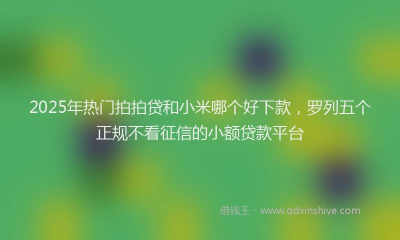 2025年热门拍拍贷和小米哪个好下款，罗列五个正规不看征信的小额贷款平台