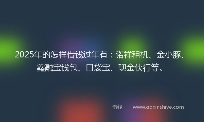 2025年的怎样借钱过年有：诺祥租机、金小豚、鑫融宝钱包、口袋宝、现金侠行等。