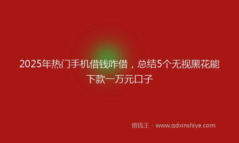 2025年热门手机借钱咋借，总结5个无视黑花能下款一万元口子