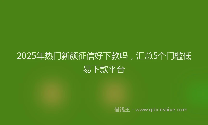 2025年热门新颜征信好下款吗，汇总5个门槛低易下款平台