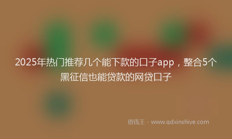 2025年热门推荐几个能下款的口子app，整合5个黑征信也能贷款的网贷口子