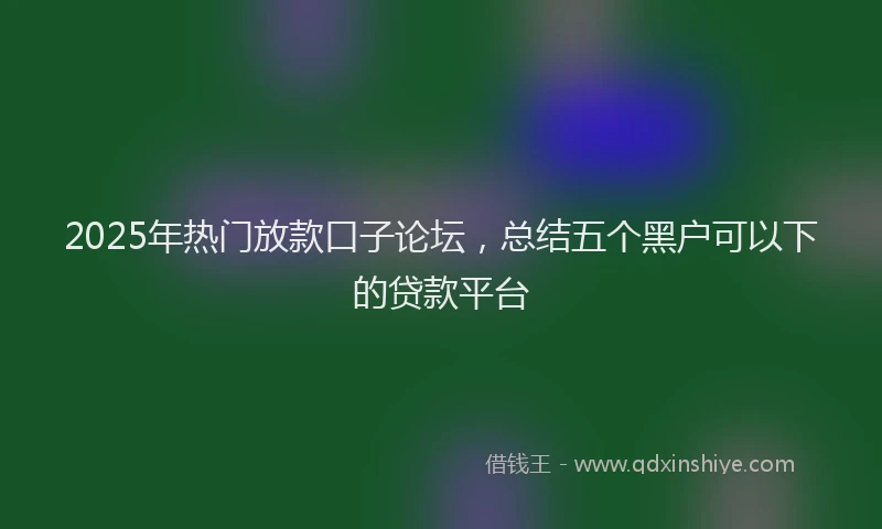 2025年热门放款口子论坛，总结五个黑户可以下的贷款平台